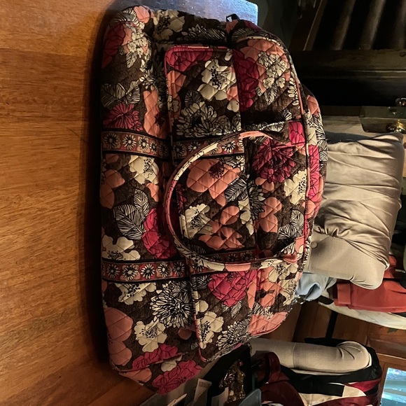 Vera Bradley Pink and Brown Floral Travel Bag - Picture 1 of 5